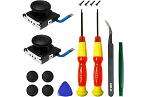HLRAO 2-Pack Replacement Joystick Analog Thumb Stick Repair Kit for Nintendo Switch / Switch OLED Model / Switch Lite Joy-Con Controller Accessories Parts with Repair Tools