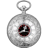 SIMAOTE Vintage Quartz Pocket Watch Men's Classic Steampunk Pocket Watch with Chain/Roman Numerals Dial/Gift Box