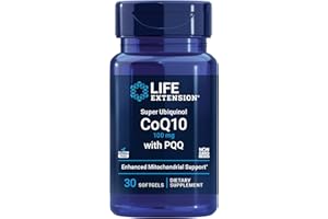 Life Extension Super Ubiquinol CoQ10 with PQQ, coenzyme Q10, pyrroloquinoline Quinone, Heart Health Supplement, Maximum Absorption, 100 mg, Non-GMO, Gluten-Free, 30 softgels