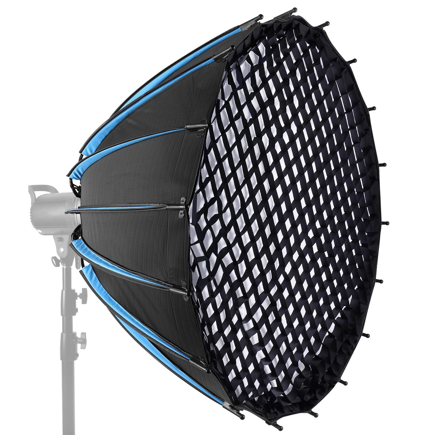NEEWER 35.4''/90cm Parabolic Softbox Quick Release, 18-Rib Deep Softbox with Grid and Bag, Compatible with Neewer CB60 CB100 CB150 Vision 4 S101-300W/400W and Other Bowens Mount Light-SF-18KGD36