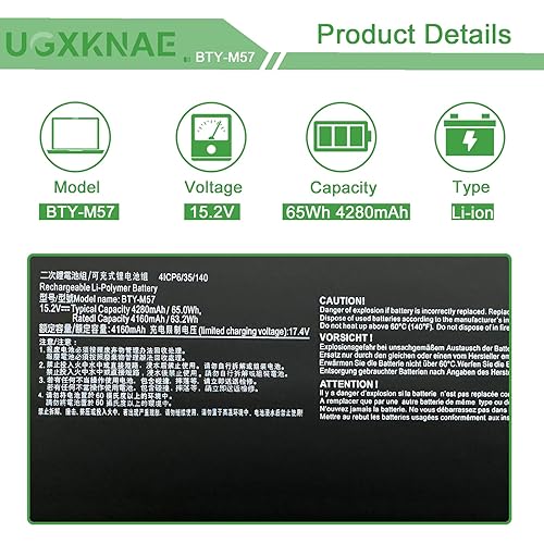Großhandel Laptop-Akku BTY-M57 für MSI GP66 GP76 10UG MS-17K3 M57 baterie Notebo