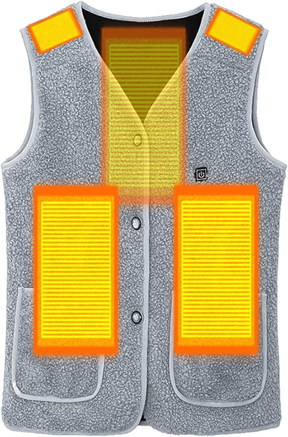 Amazon レディース電熱 レディース フルジップ ポーラーフリース ベスト女性防寒ベスト3段温度調整 5枚ヒーター内蔵ヒートベスト スピードヒート 冷え性対策 アウトドア 登山 通勤 通学 バイク 防寒ベスト ヒートベスト ベスト 通販