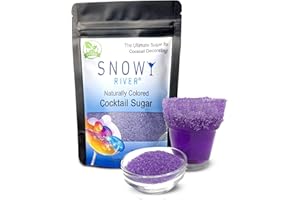 Snowy River Purple, Cocktail & Margarita Sugar Rimmer - Vibrant Naturally Colored Sugar for Cocktail Rimming, Baking & Decora