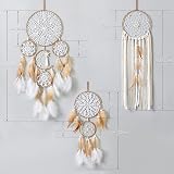 LOMOHOO Dream Catcher Set of 5 Boho Macrame Wall Hangings - Moon & Sun view 2