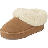The Children's Place Girls' Girls Indoor/Outdoor Comfy Slip on Platform Shoes, Faux Fur Lined