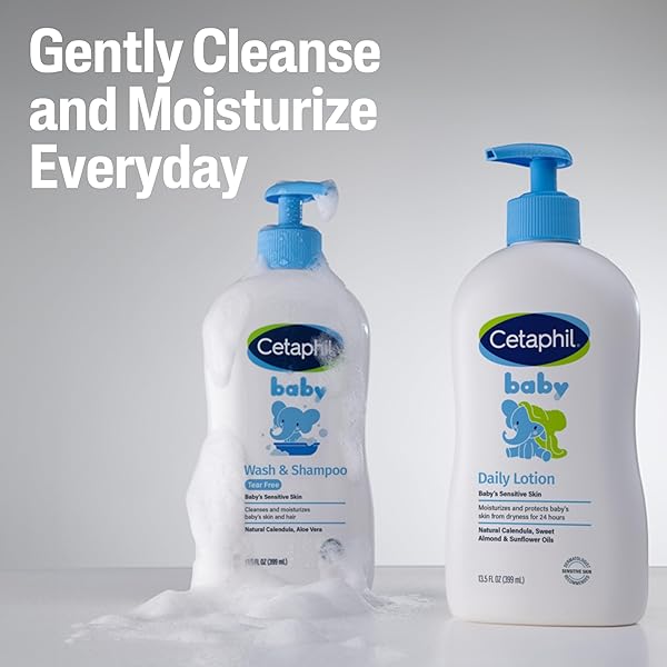 CETAPHIL BABY WASH & SHAMPOO ,TEAR FREE, PARABEN, COLORANT AND MINERAL OIL FREE, 13.5 FL. OZ (PACKAGING MAY VARY)