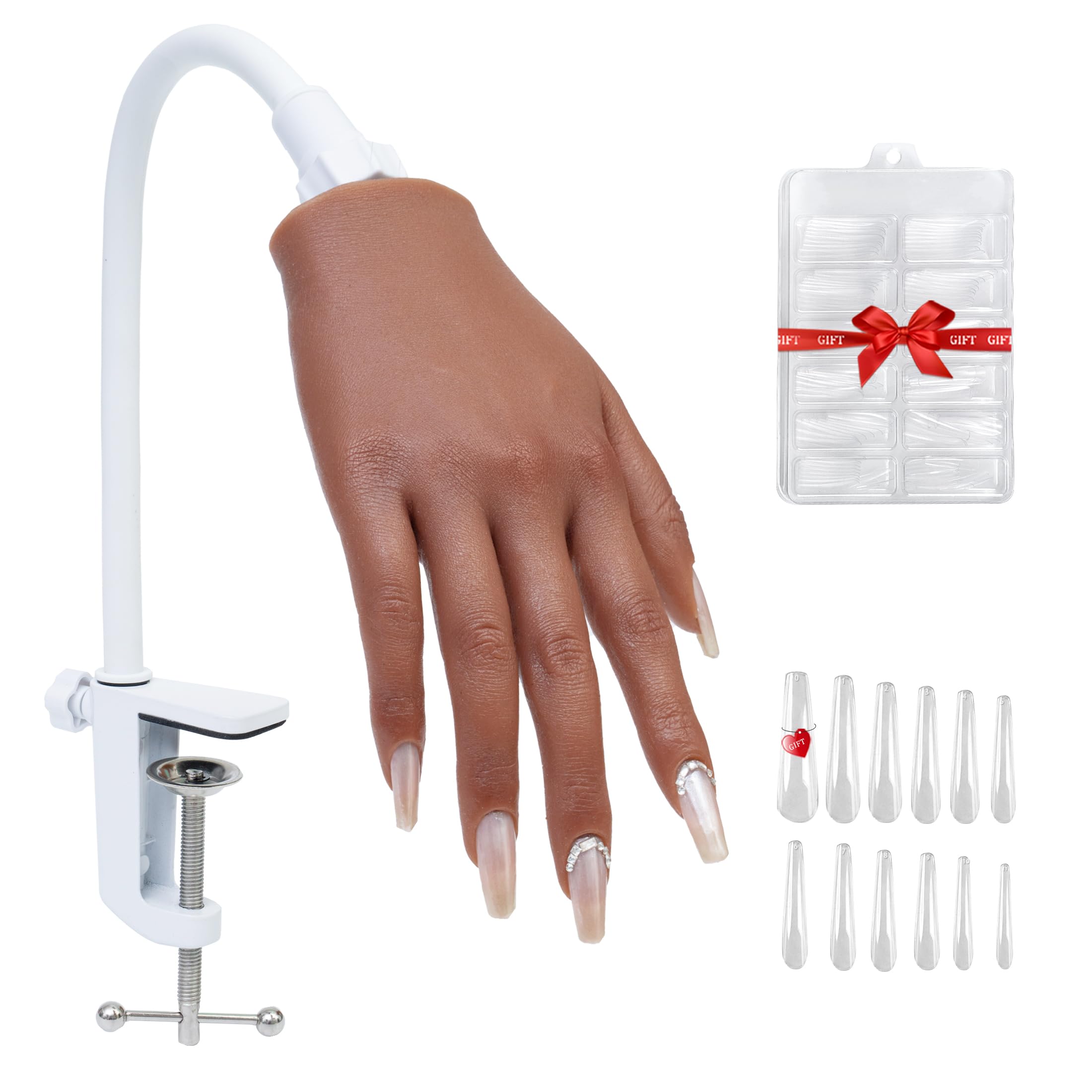 Photo 1 of ??Veikmv Practice Hand for Acrylic Nails,Silicone Mannequin Hand with Flexible Fingers,Gel Polish & Nail Art Training, Manicure Practice Kit for Beginners?