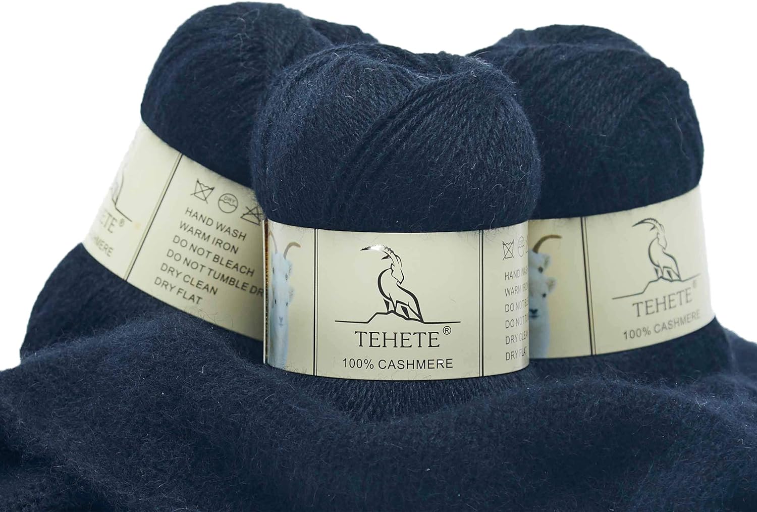 TEHETE 100 Cashmere Yarn for Crocheting 3Ply Warm Soft Luxurious Fuzzy Knitting