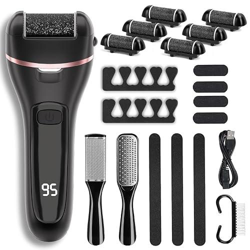 Wea&Hea Rechargeable Electric Callus Remover for Feet with 6 Roller ...