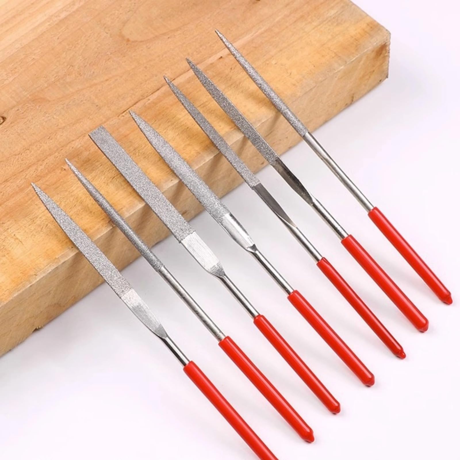 10 Pcs 120 Grit Needle File Handles Set Diamond Model Grinding Trimming Needle File Kit for Woodwork Metal Glass Ceramic Processing 0.1x5.5in