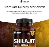 New Leaf Shilajit Capsules 1400mg 60% Fulvic Acid 120 Caps UK Made view 5