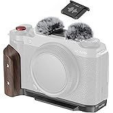SMALLRIG X-M5 Wooden Handgrip L-Shape Grip for FUJIFILM X-M5, Built-in Quick Release Plate for Arca, Ergonomic Wood Side Handle, Include Windshield with Cold Shoe Adapter,Plate for Arca (Black) - 5260