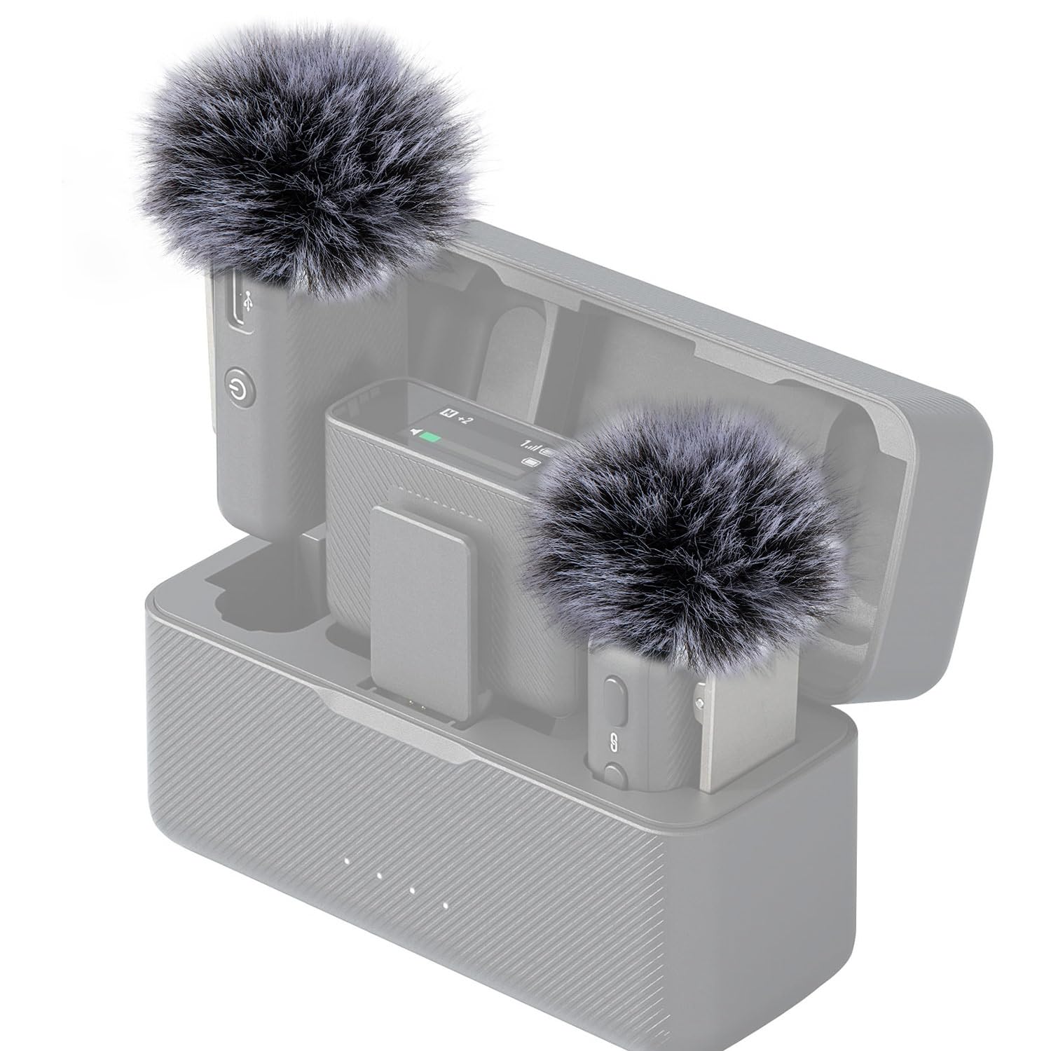 SUNMON DJI Mic Windscreen Furry Foam - DJI Wireless Mic Outdoor Microphone Cover Muff Pop Filter Noise Reduction, Mic Covers for DJI Microphone Wireless(2 PC)