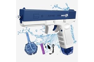 SNOWALL Electric Water Gun Toy with Large Capacity Automatic Water Guns Toy 32 feet Super Long-Distance Shooting Waterproof,Water Guns for Kids & Adults Summer Swimming Pool Party Beach Outdoor Activity(Blue)