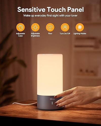 Hifree Table Lamp, Touch Sensor LED Bedside Lamp, Tunable Warm