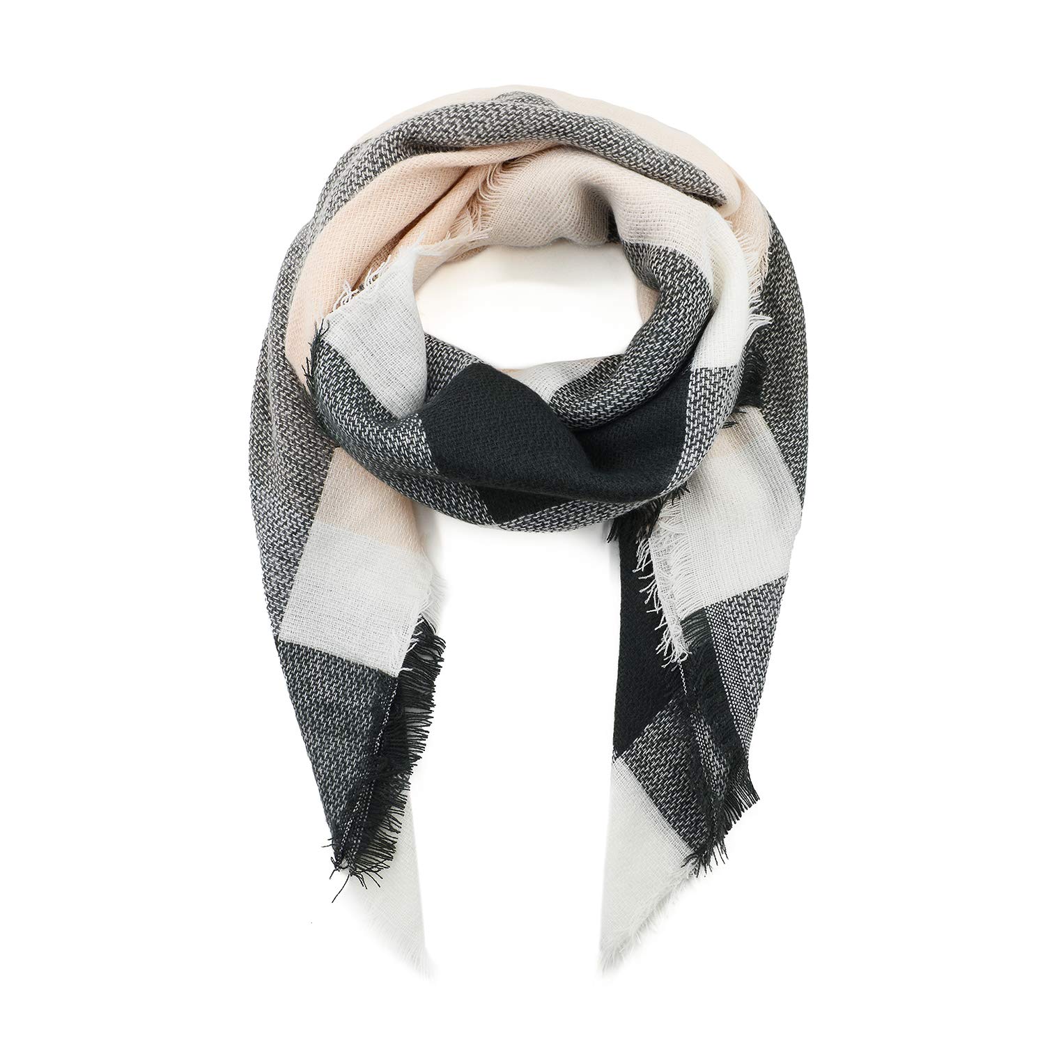 Zando Women Fall Winter Scarf Fashion Blanket Scarf Warm Plaid Scarf Lightweight Tartan Scarf Tassel Scarf for Women Zando Women Fall Winter Scarf Fashion Blanket Scarf Warm Plaid Scarf Lightweight Tartan Scarf Tassel Scarf for Women