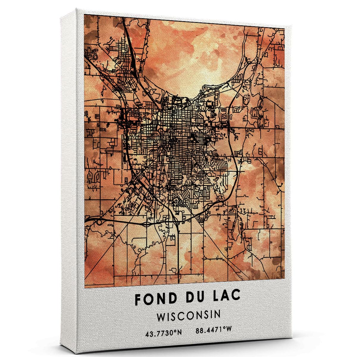 Fond Du Lac Map Poster, Wisconsin Map Art