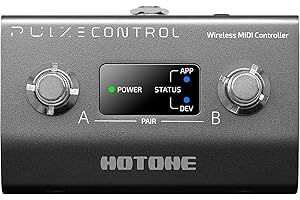 Hotone EC-2 Pulze Control Wireless MIDI Controller - 2-Footswitch Guitar Pedal with Bluetooth, 12Hr Battery, Mobile App