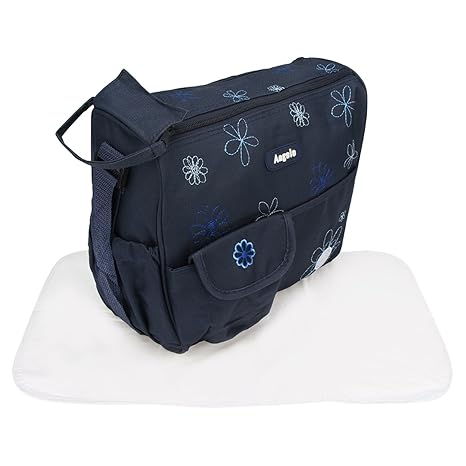 Iris Blue Print Multi-Purpose Diaper Bag with Changing Mat (Mommy Bag)