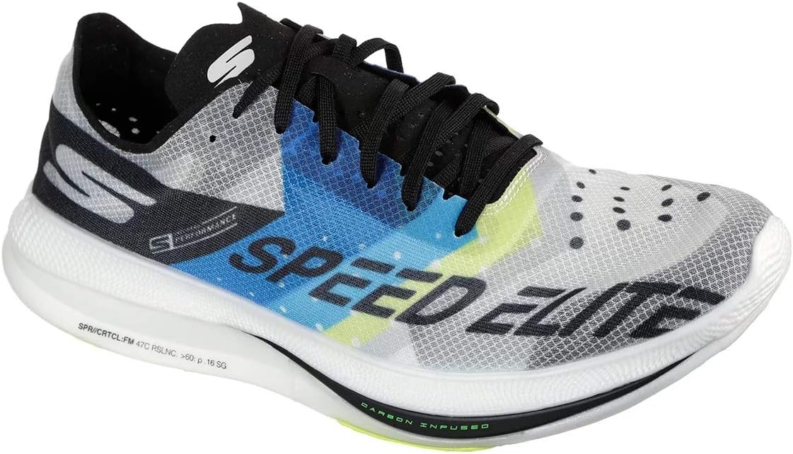 Tênis Skechers Go Run Speed Elite Hyper Masc - Preto, Branco e Azul Cor:Preto;Tamanho:40
