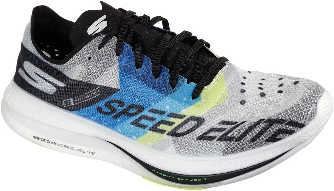 Tênis Skechers Go Run Speed Elite Hyper Masc - Preto, Branco e Azul Cor:Preto;Tamanho:40 