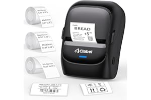 CLABEL 221B Label Maker Machine with Tape, Label Printer with 3 Rolls Labels, Portable Thermal Sticker Printer for Office Sup