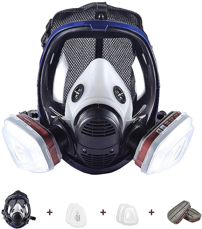JZWDMD 15in1 Full Face Respirator Gas Mask Widely Used in Organic Gas,Paint Sprayer, Chemical,Woodworking,Dust Protector
