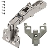 Blum 71T6550 Wide Angled Hinge 170 Degree, FACE Frame Application, Full Overlay with 0mm Face Frame Plate 175L6600.22 (2 - Set)