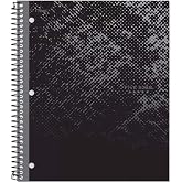 Five Star Spiral Notebook, 1 Subject, 100 Sheets, College Ruled, Graphics, Bitmap Black