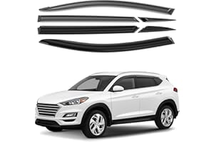 GrandWheel Co Smoke Tinted Tape-On Side Window Vent Visor Deflectors Rain Guards Compatible with Hyundai Tucson 2016-2021 - 6
