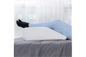 WAJ Bed Wedge Pillow for Sleeping Elevated Support Wedge Pillow with Cooling Memory Foam Top Snoring Pillow for Lower Back Pain Acid Reflux Heartburn Allergies and Legs,Removable Washable Cover