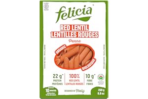 Felicia Gluten Free Pasta, Red Lentil Penne, 22g Protein per Serving, Organic High Protein and Fibre Noodles, Plant Based, Ma