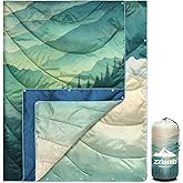 zzlamb Camping Blanket for Cold Weather,Outdoor Puffy Blanket Portable Down Alternative,Windproof Warm Cloak with Snaps,Cozy Quilt Backpacking Picnic RV Travel Plane Car Hammock Beach Climbing