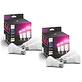Philips Hue A19 LED Smart Light Bulb - White and Color Ambiance - 60W Indoor Light Bulb - Control with Hue App - Compatible w