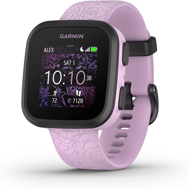 Garmin Bounce Kids Smartwatch Lilac Floral Location Tracking Voice Text