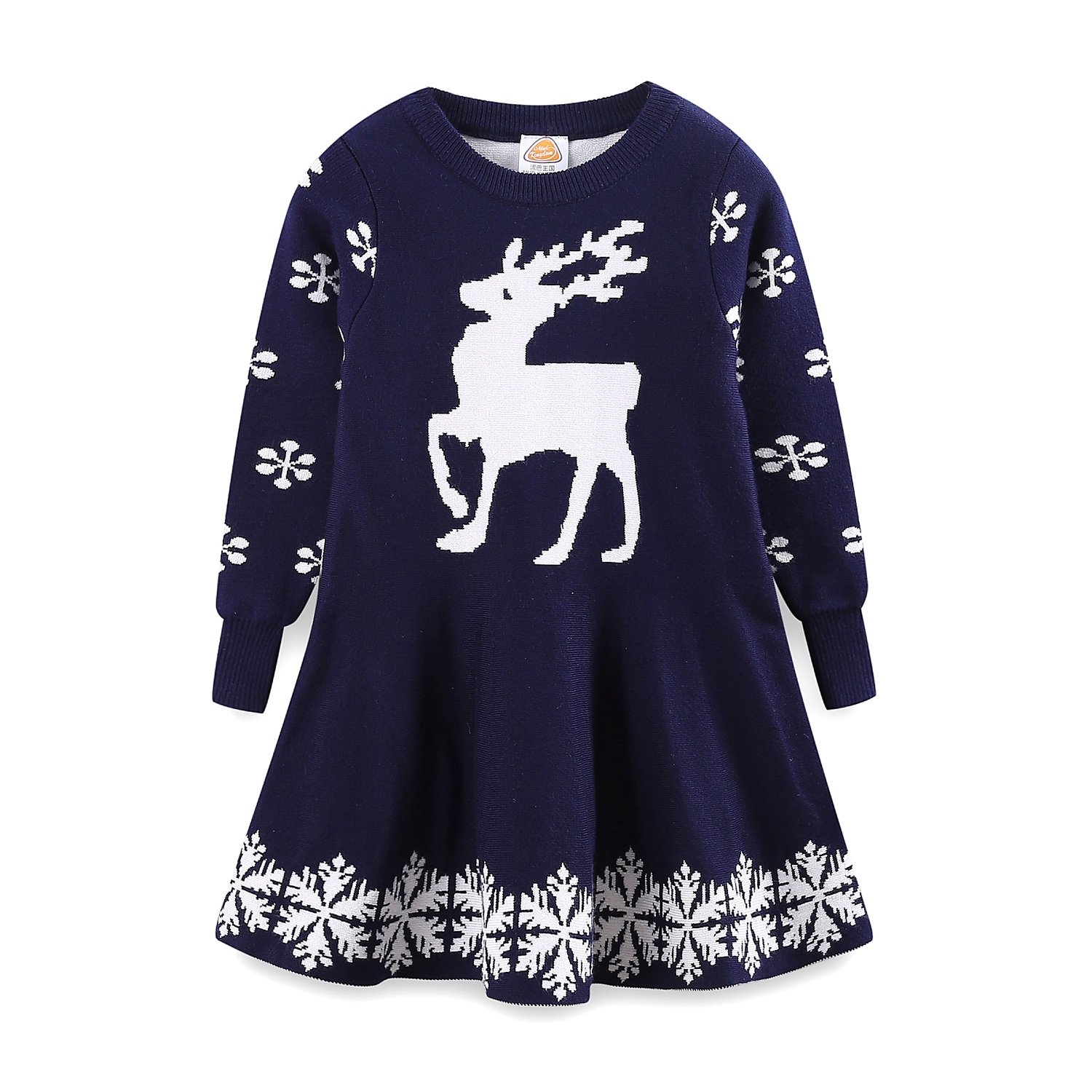Mua Littlespring キッズ ニット セーター ワンピース Aライン フレア スカート トナカイ クリスマス 衣装 子供服 女の子 秋冬 Tren Amazon Nhật Chinh Hang 21 Fado
