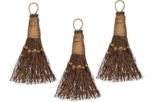 NAUTICAL CRUSH TRADING Cinnamon Broom - Cinnamon Scented 6in (3 Pack) Mini Broomsticks - Decorative Broom for Door Protection