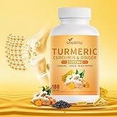 20000mg Turmeric Curcumin Supplement with Black Pepper, 180 Capsules, 95% Curcuminoids, Turmeric and Ginger Supplement, High Absorption Ultra Potent, Joint Support Supplemen, Non GMO Tumeric Capsules
