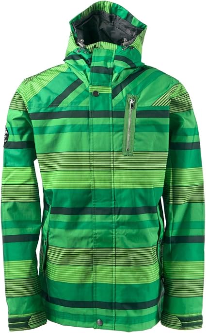 green snowboarding jacket