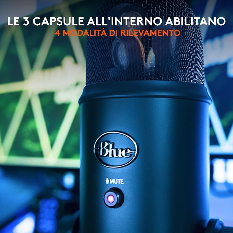 Blue Yeti Microfono USB per Registrazione, Streaming