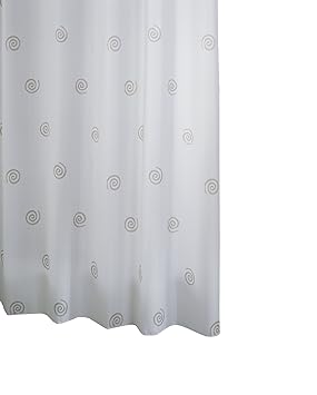 RIDDER 41427-350 Duschvorhang Textil ca. 240 x 180 cm, Univers grau inklusive Ringe