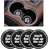 Ziciner 4 Pack Bling Car Cup Holder Coaster, 2.75 Inch Anti-Slip Auto Insert Cup Coaster, Crystal Car Drink Cup Mat Perfect for Women Girls, Universal Interior Decor Accessories (Black)