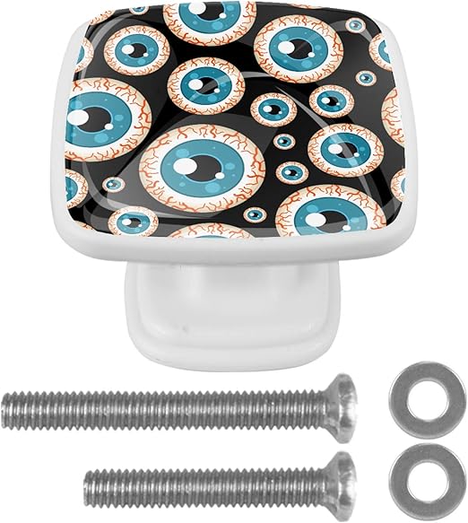 Perilla del cajón del globo ocular enojado para el estante para libros