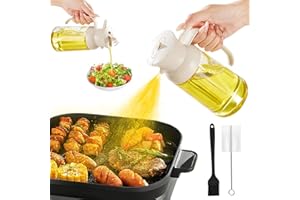 550ml Olive Oil Dispenser Bottle Spray and Pour, Olive Spray Bottle, Sprayer for Cooking, 2 in 1 Oil Dispenser and Sprayer wi