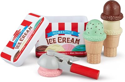 Melissa & Doug Scoop and Stack Ice Cream Cone Wooden Magnetic Set