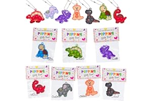 Funeta Valentine's Day Gifts for Kids - 30 Pack Animal Valentine's Pop Its Fidget Toys - Valentine's Day Cards for Kids School Classroom - Valentines for Kids Class Exchange