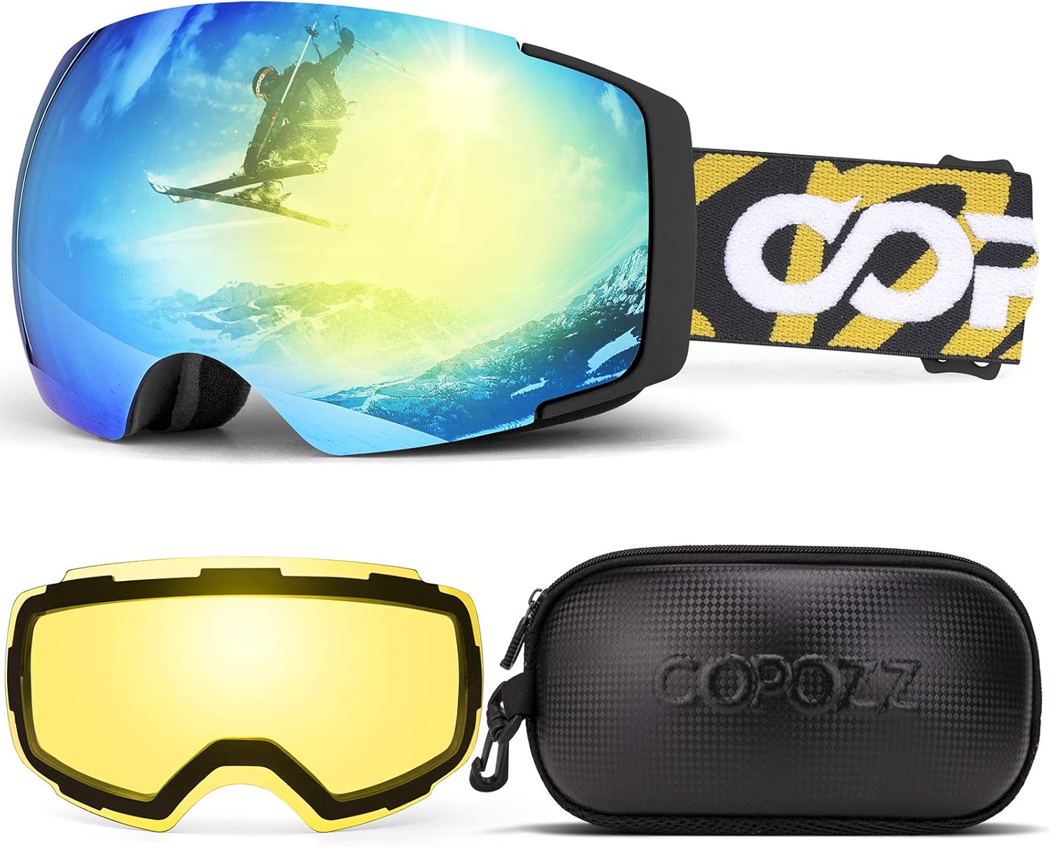 Polarized Ski Goggles Set, COPOZZ S1 Snowboard OTG UV400