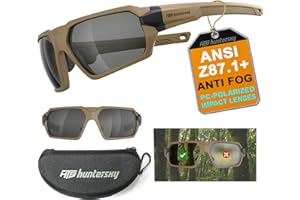 HTS HUNTERSKY Ballistic Tactical Impact Protection Anti Fog Shooting Glasses Military Grade Airsoft Range…