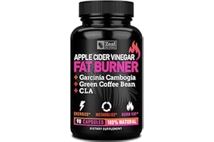 ZEAL NATURALS Apple Cider Vinegar Weight Management Pills for Women - Garcinia Cambogia + w. CLA & Green Coffee Bean Green Tea
