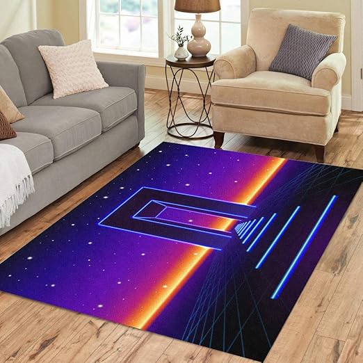 Amazon Com Semtomn Area Rug 2 X 3 Neon 80s Styled Massive Gate